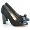 Chaussures élégantes femme 1226 vernis noir+noir antilope