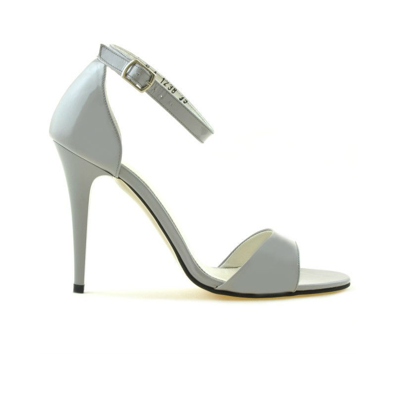 Sandales femme 1238 vernis gris clair