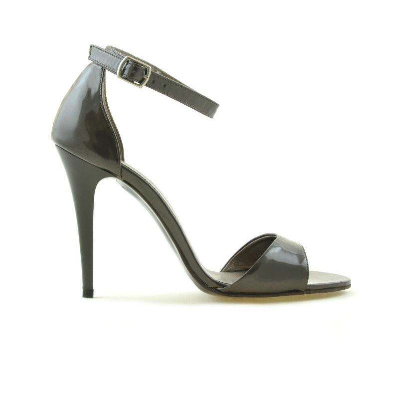 Sandales femme 1238 laqué marron nacré