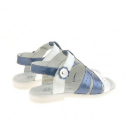 Sandales enfants petits 18c vernis indigo+blanc