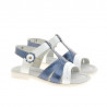 Sandales enfants petits 18c vernis indigo+blanc