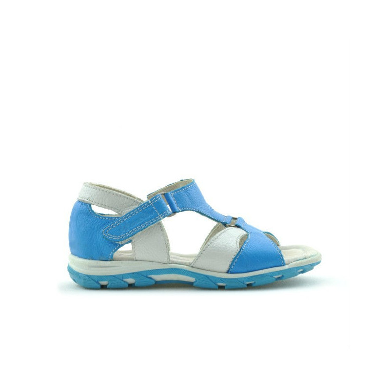 Sandales petits enfants 09c turquoise+blanc