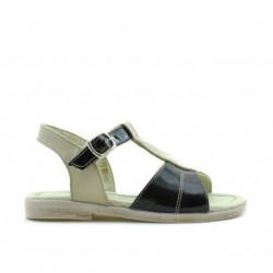 Sandales enfants petits 40c verni beige+noir