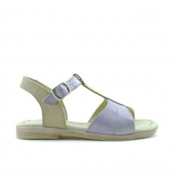 Sandales enfants petits 40c vernis violet+beige