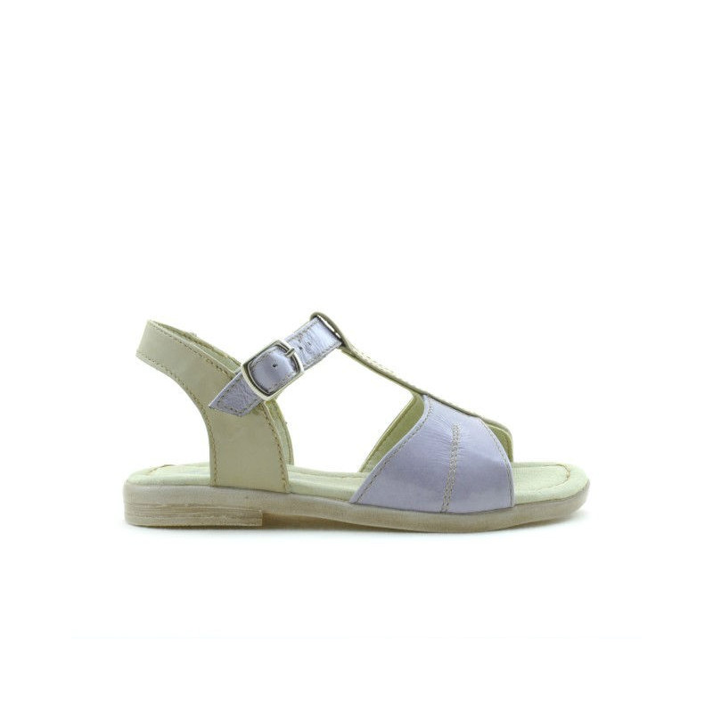 Sandales enfants petits 40c vernis violet+beige