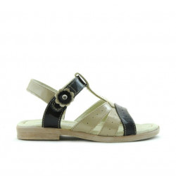 Sandales enfants petits 18c vernis beige+noir