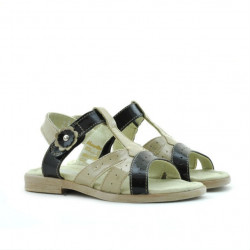 Sandales enfants petits 18c vernis beige+noir