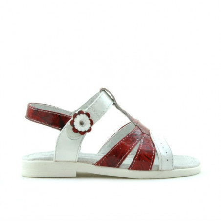 Sandales enfants petits 18c vernis rouge+blanc