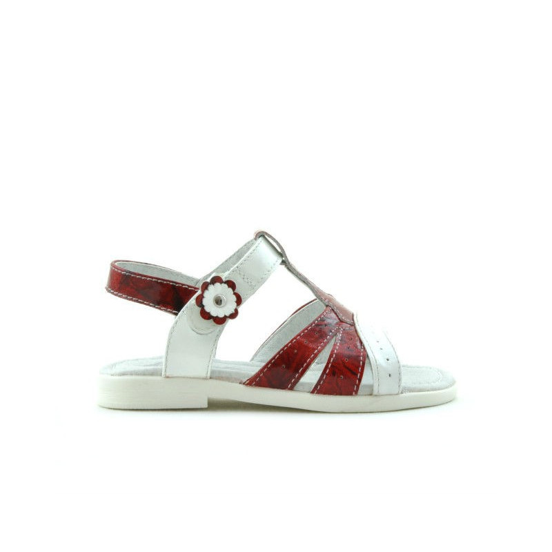 Sandales enfants petits 18c vernis rouge+blanc