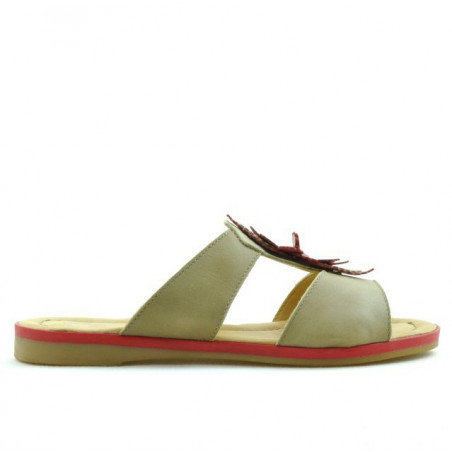 Sandales femme 5008 marron+rouge