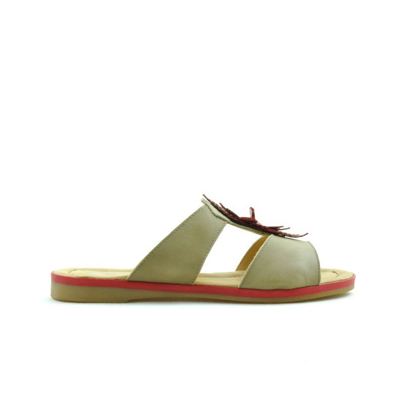Sandales femme 5008 marron+rouge