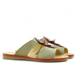 Sandales femme 5008 marron+rouge