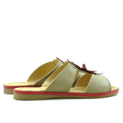 Sandales femme 5008 marron+rouge