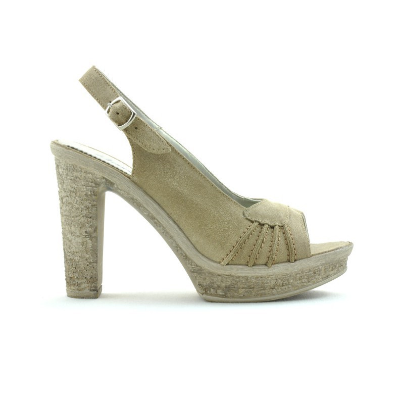 Sandales femme 597 velours sable