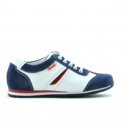 Chaussures enfants 136 indigo velours+blanc