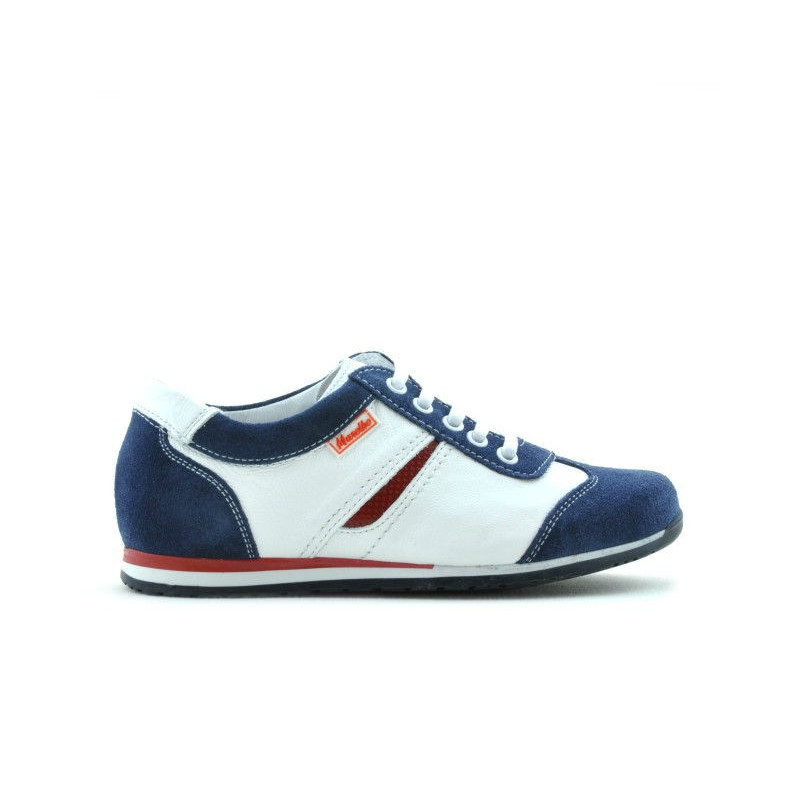 Chaussures enfants 136 indigo velours+blanc