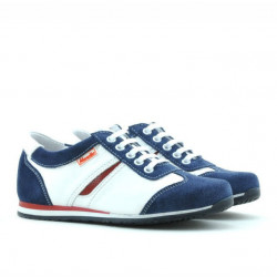Chaussures enfants 136 indigo velours+blanc