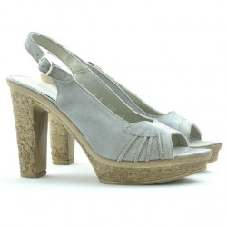 Sandales femme 597 gris clair velours