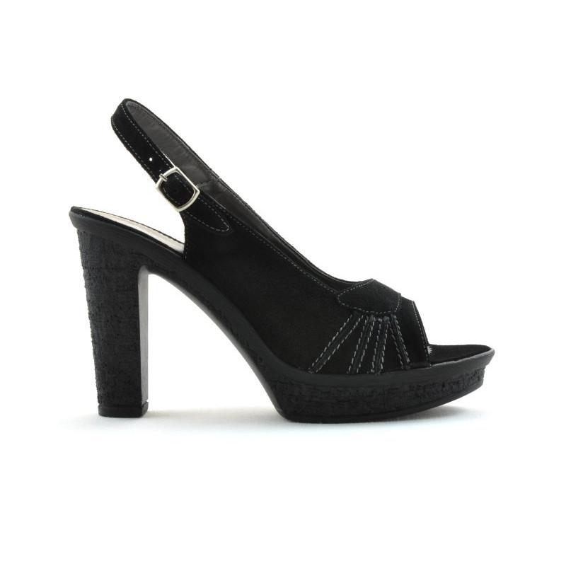 Sandales femme 597 noir velours
