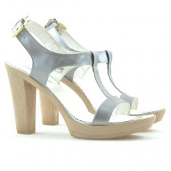 Sandales femme 5018 verni argenté