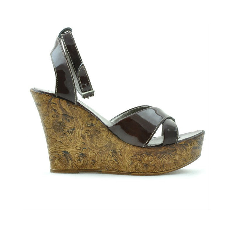 Sandales femme 5017 vernis bordeaux