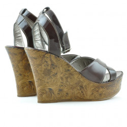 Sandales femme 5017 vernis bordeaux