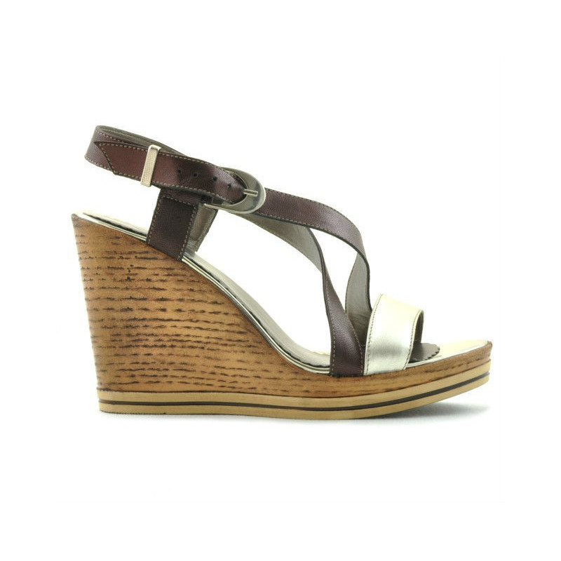 Sandales femme 5016 or combiné