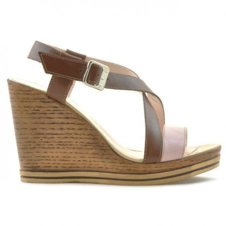 Sandales femme 5016 vernis rose combiné