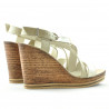 Sandales femme 5016 vernis beige combiné