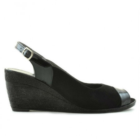 Sandales femme 5019 vernis noir combiné