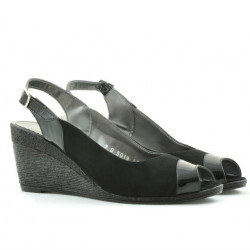 Sandales femme 5019 vernis noir combiné