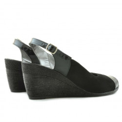 Sandales femme 5019 vernis noir combiné