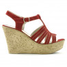 Sandales femme 598 rouge velours