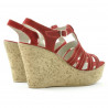 Sandales femme 598 rouge velours