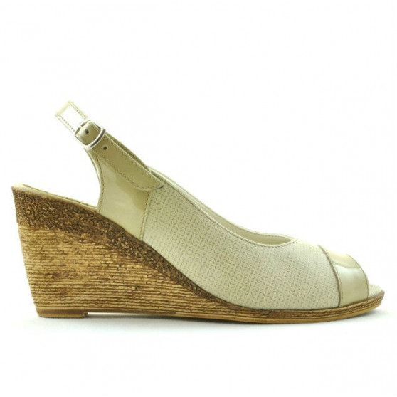 Sandales femme 5019 vernis beige combiné Sandales femme 5019 vernis beige combiné