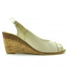 Sandales femme 5019 vernis beige combiné