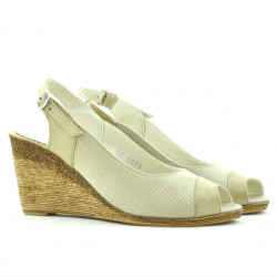 Sandales femme 5019 vernis beige combiné