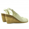 Sandales femme 5019 vernis beige combiné