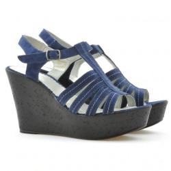 Sandales femme 598 velours indigo
