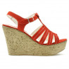 Sandales femme 598 rouge corail velours