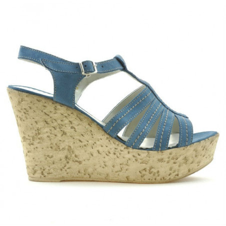 Sandales femme 598 bleu velours