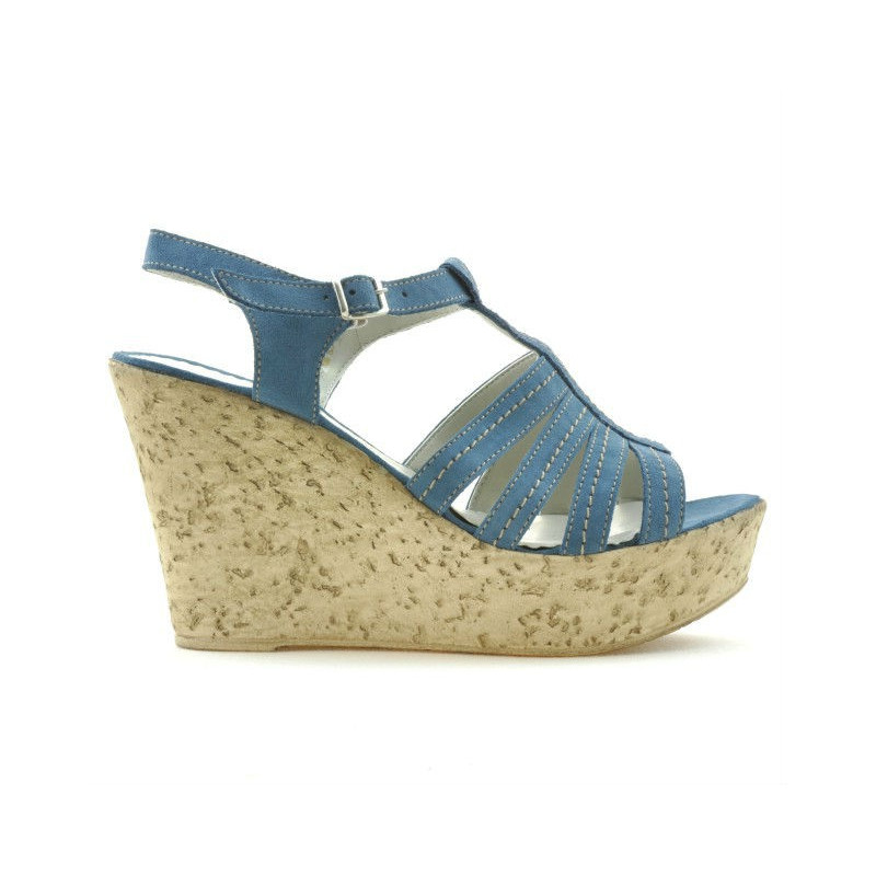 Sandales femme 598 bleu velours