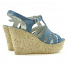 Sandales femme 598 bleu velours