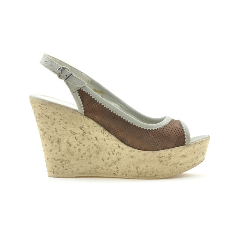 Sandales femme 5001p chocolat perforé