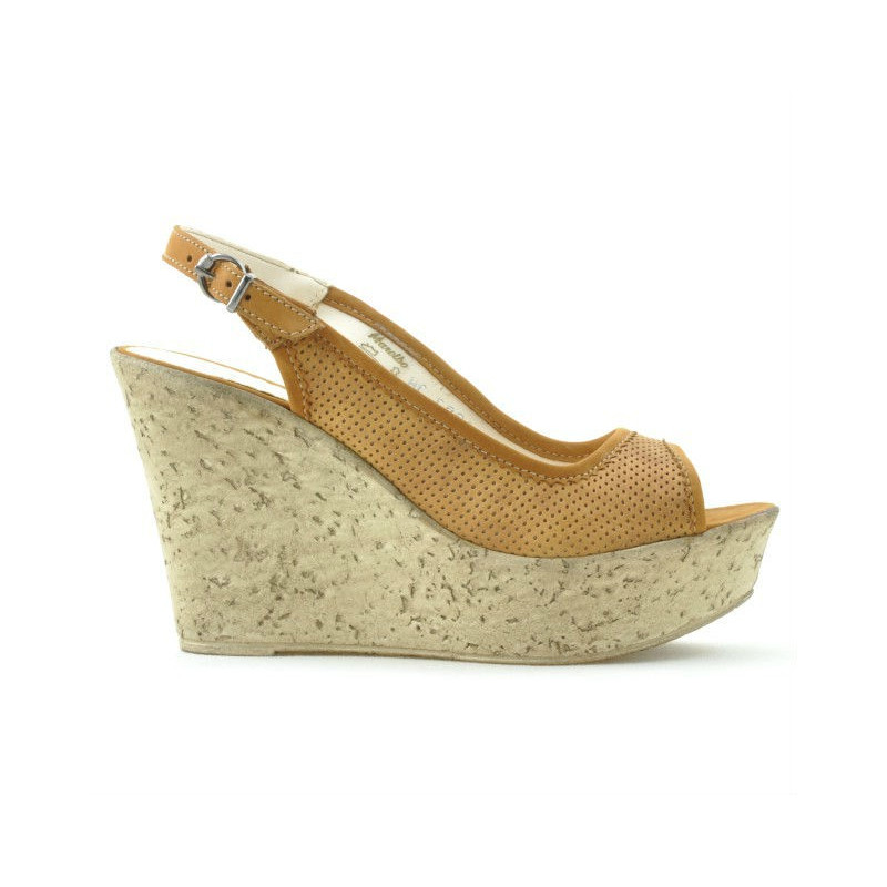 Sandales femme 5001p marron perforé