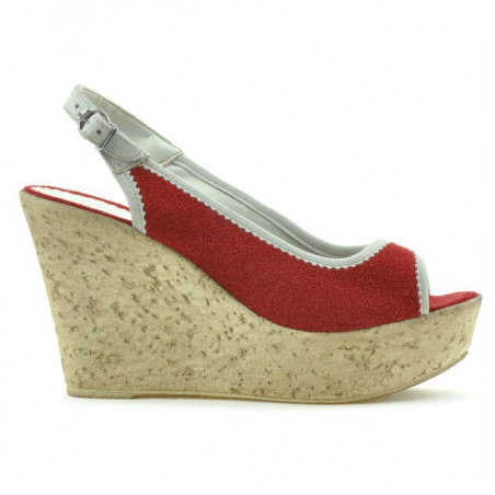 Sandales femme 5001 rouge velours