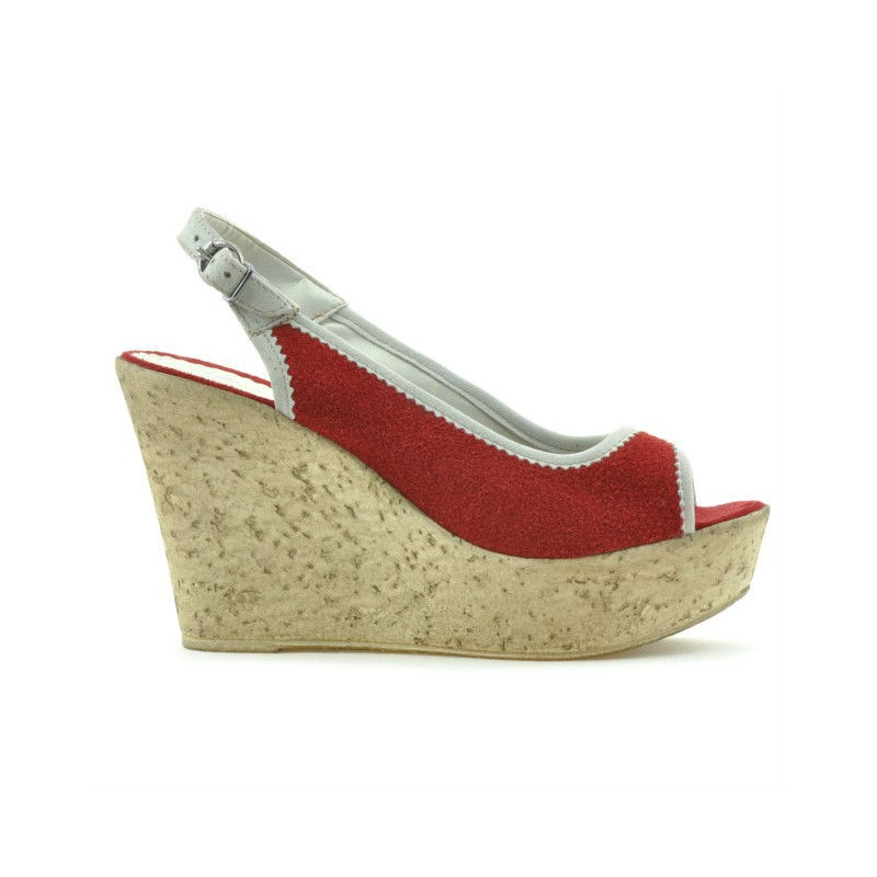 Sandales femme 5001 rouge velours