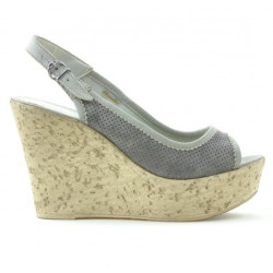 Sandales femme 5001p gris perforé