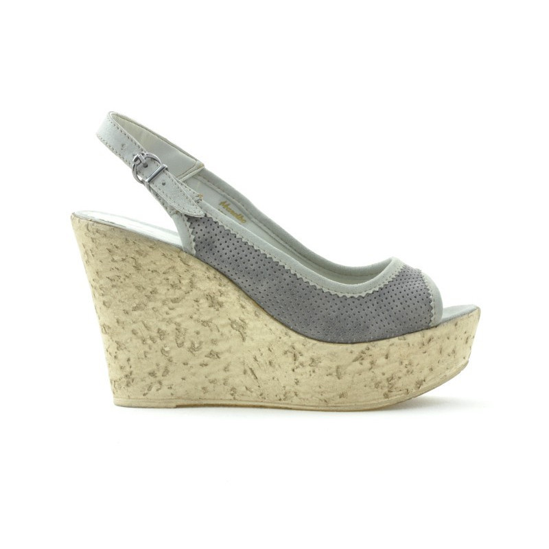 Sandales femme 5001p gris perforé