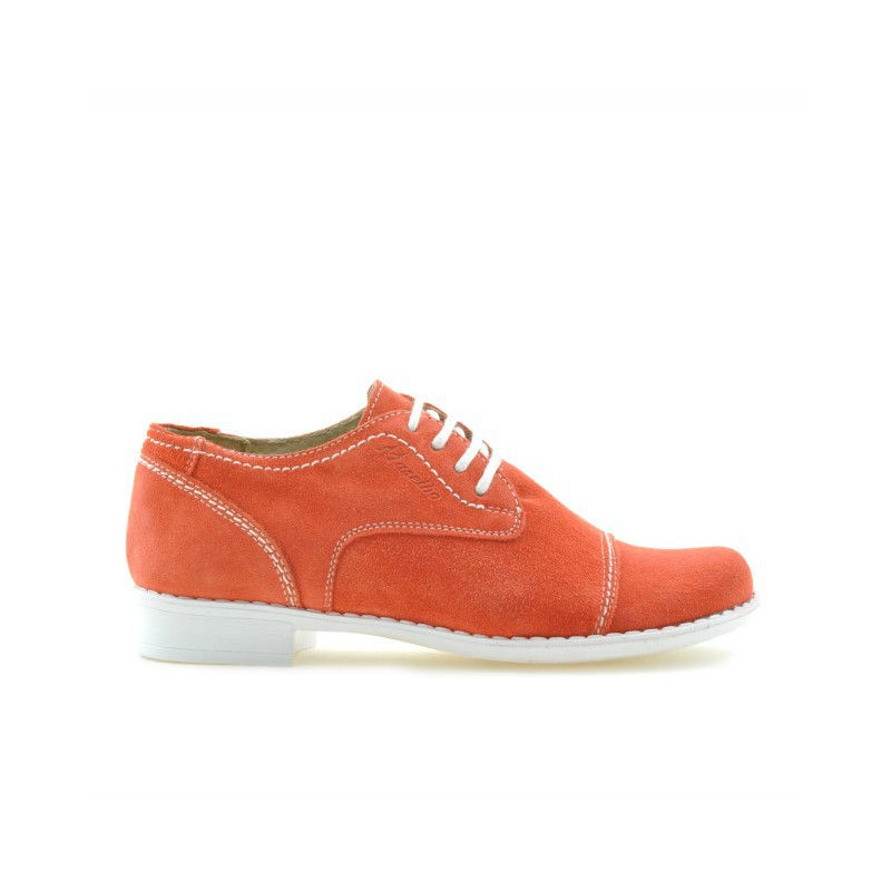 Chaussures enfants 131 rouge corail velours